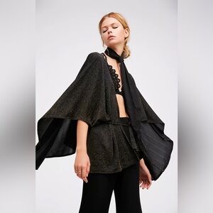 Free People Gold Age of Aquarius Kimono Top